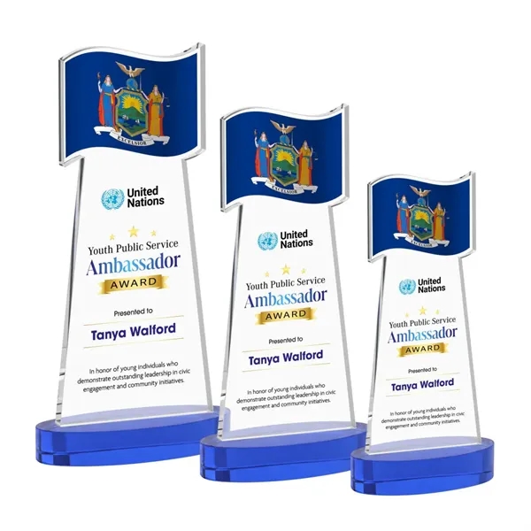 Flag VividPrint™ Award on Alberton Base - Blue... from ASI 84592 St Regis Group / St Regis