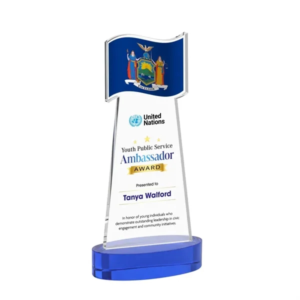 Flag VividPrint™ Award on Alberton Base - Blue... from ASI 84592 St Regis Group / St Regis