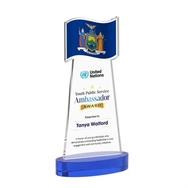 Flag VividPrint™ Award on Alberton Base - Blue... from ASI 84592 St Regis Group / St Regis