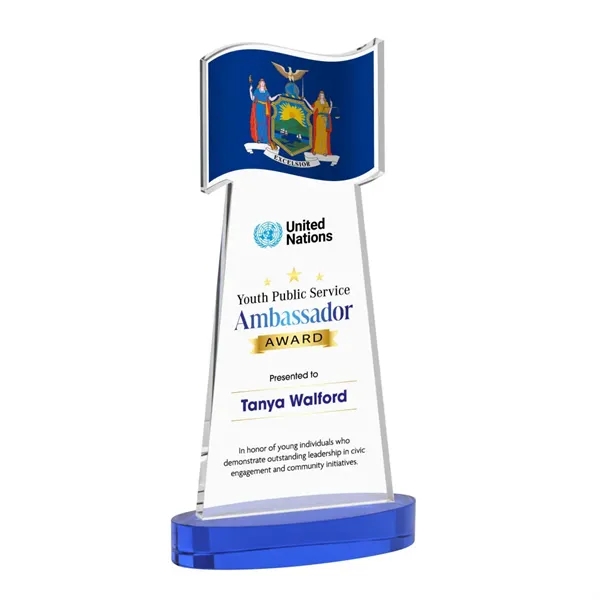 Flag VividPrint™ Award on Alberton Base - Blue... from ASI 84592 St Regis Group / St Regis