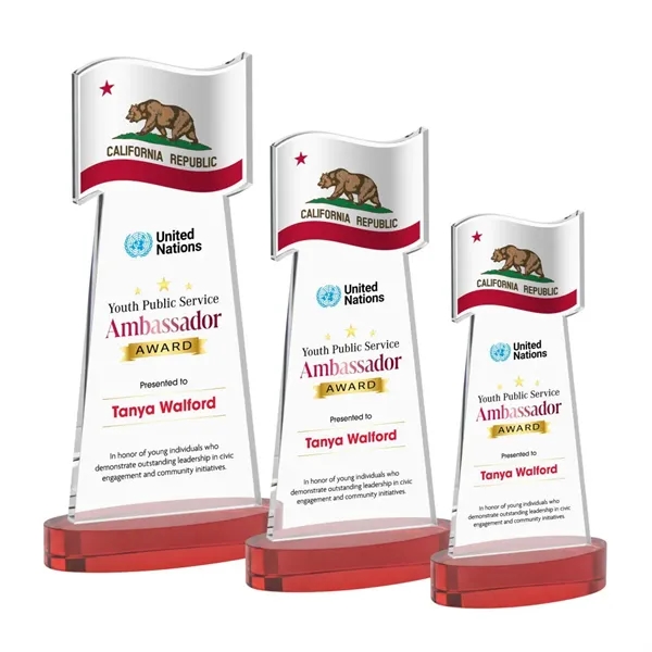 Flag VividPrint™ Award on Alberton Base - Red... from ASI 84592 St Regis Group / St Regis