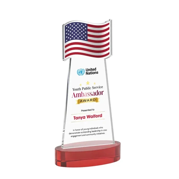 Flag VividPrint™ Award on Alberton Base - Red... from ASI 84592 St Regis Group / St Regis