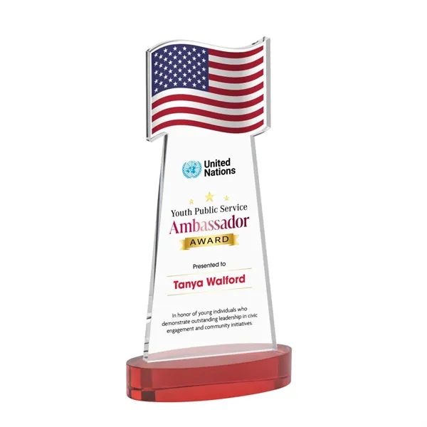 Flag VividPrint™ Award on Alberton Base - Red... from ASI 84592 St Regis Group / St Regis