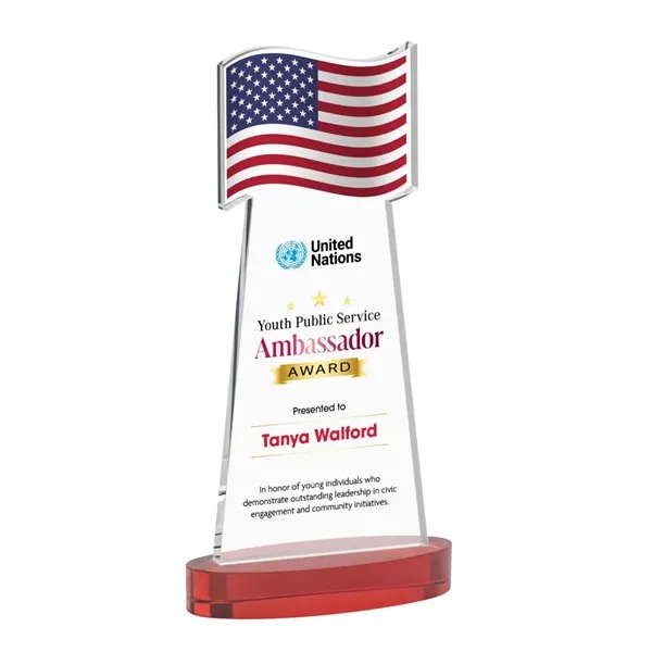 Flag VividPrint™ Award on Alberton Base - Red... from ASI 84592 St Regis Group / St Regis