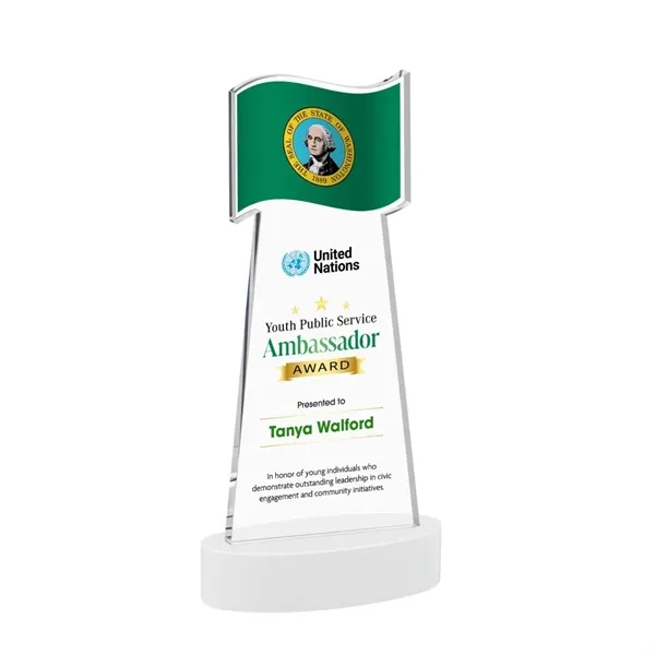 Flag VividPrint™ Award on Alberton Base - White... from ASI 84592 St Regis Group / St Regis