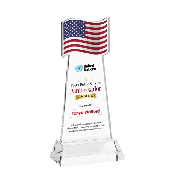 Flag VividPrint™ Award on Hartford Base - Clear... from ASI 84592 St Regis Group / St Regis