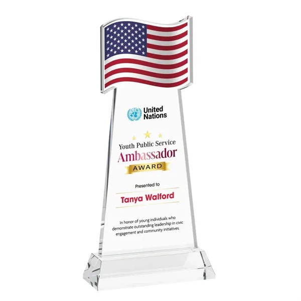 Flag VividPrint™ Award on Hartford Base - Clear... from ASI 84592 St Regis Group / St Regis