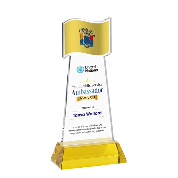 Flag VividPrint™ Award on Hartford Base - Gold... from ASI 84592 St Regis Group / St Regis