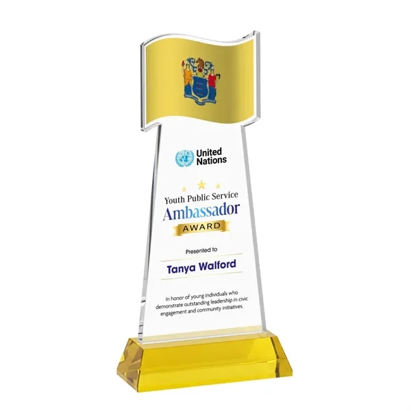 Flag VividPrint™ Award on Hartford Base - Gold... from ASI 84592 St Regis Group / St Regis