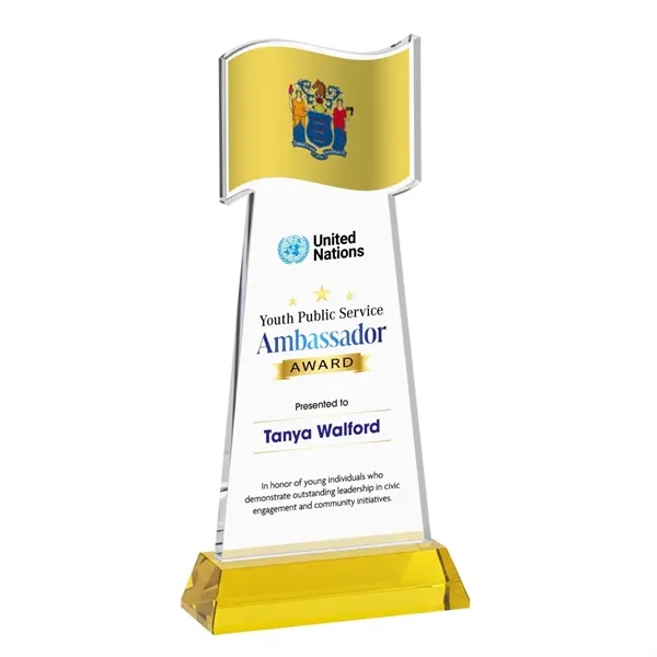 Flag VividPrint™ Award on Hartford Base - Gold... from ASI 84592 St Regis Group / St Regis