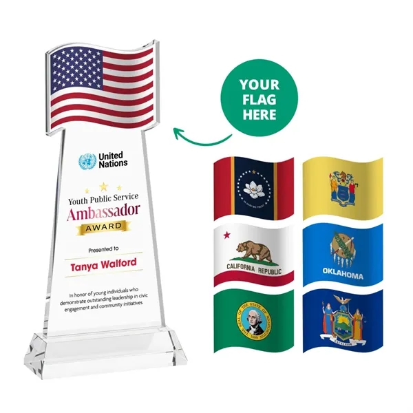 Flag VividPrint™ Award on Hartford Base - Prismatic... from ASI 84592 St Regis Group / St Regis