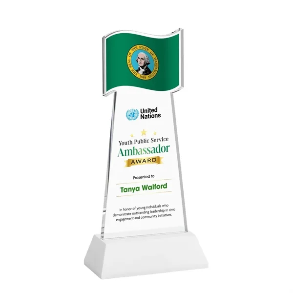 Flag VividPrint™ Award on Hartford Base - White... from ASI 84592 St Regis Group / St Regis