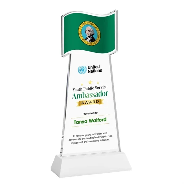 Flag VividPrint™ Award on Hartford Base - White... from ASI 84592 St Regis Group / St Regis