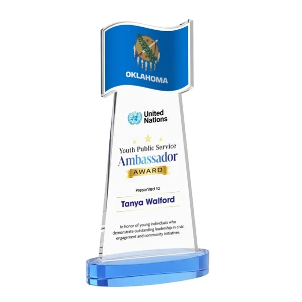 Flag VividPrint™ Award on Alberton Base - Sky Blue... from ASI 84592 St Regis Group / St Regis