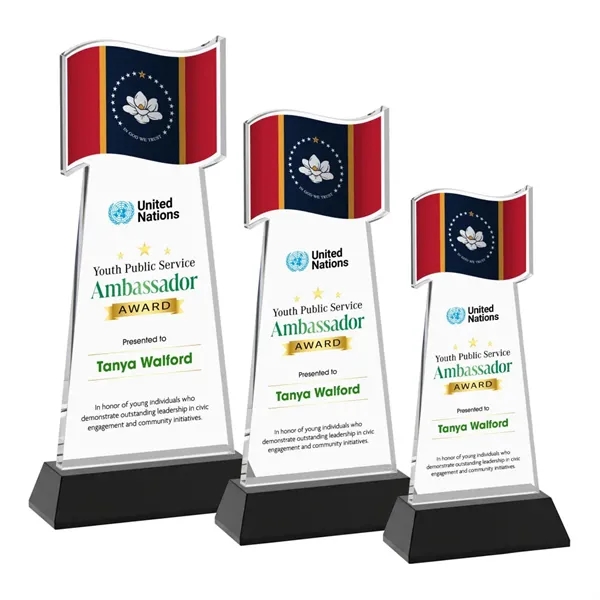 Flag VividPrint™ Award on Hartford Base - Black... from ASI 84592 St Regis Group / St Regis