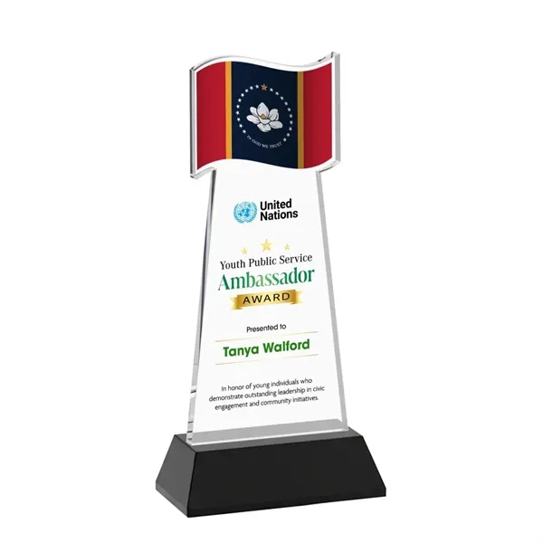 Flag VividPrint™ Award on Hartford Base - Black... from ASI 84592 St Regis Group / St Regis