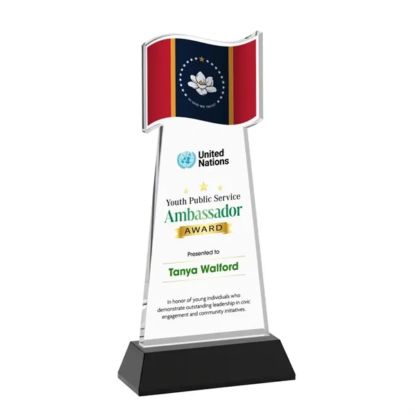 Flag VividPrint™ Award on Hartford Base - Black... from ASI 84592 St Regis Group / St Regis