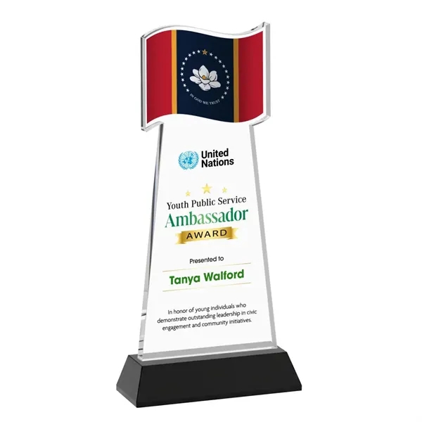 Flag VividPrint™ Award on Hartford Base - Black... from ASI 84592 St Regis Group / St Regis