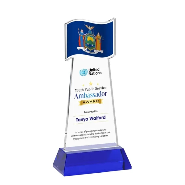 Flag VividPrint™ Award on Hartford Base - Blue... from ASI 84592 St Regis Group / St Regis