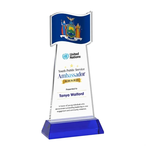 Flag VividPrint™ Award on Hartford Base - Blue... from ASI 84592 St Regis Group / St Regis