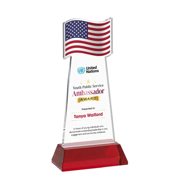 Flag VividPrint™ Award on Hartford Base - Red... from ASI 84592 St Regis Group / St Regis