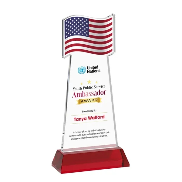 Flag VividPrint™ Award on Hartford Base - Red... from ASI 84592 St Regis Group / St Regis