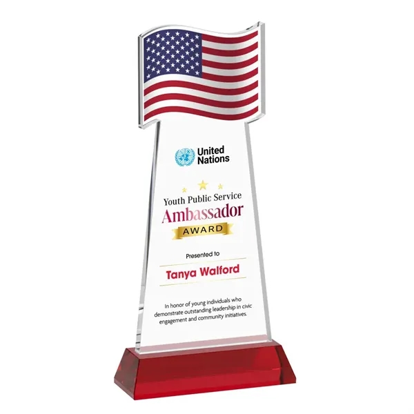 Flag VividPrint™ Award on Hartford Base - Red... from ASI 84592 St Regis Group / St Regis