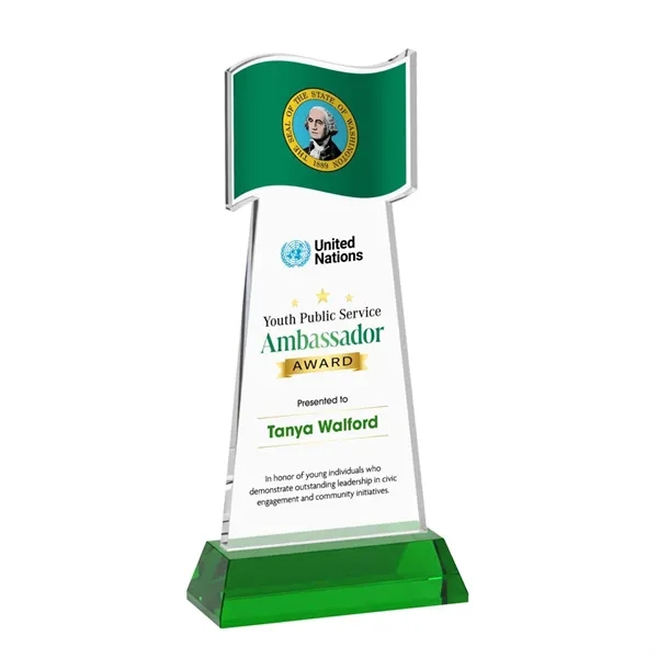 Flag VividPrint™ Award on Hartford Base - Green... from ASI 84592 St Regis Group / St Regis