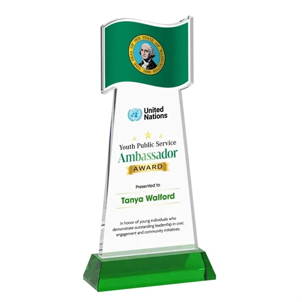 Flag VividPrint™ Award on Hartford Base - Green... from ASI 84592 St Regis Group / St Regis