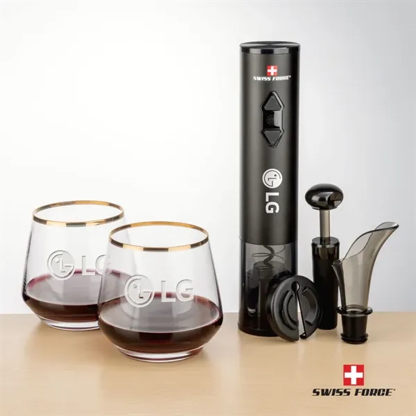 Swiss Force® Opener Set & Tucson Gold Rim Stemless Wine... from ASI 84592 St Regis Group