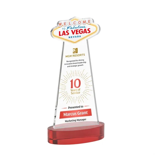 The Las Vegas Award is crafted from premium starfire crystal, featuring... from ASI 84592 St Regis Group / St Regis