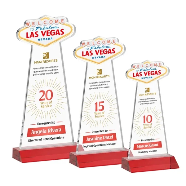 The Las Vegas Award is crafted from premium starfire crystal, featuring... from ASI 84592 St Regis Group / St Regis