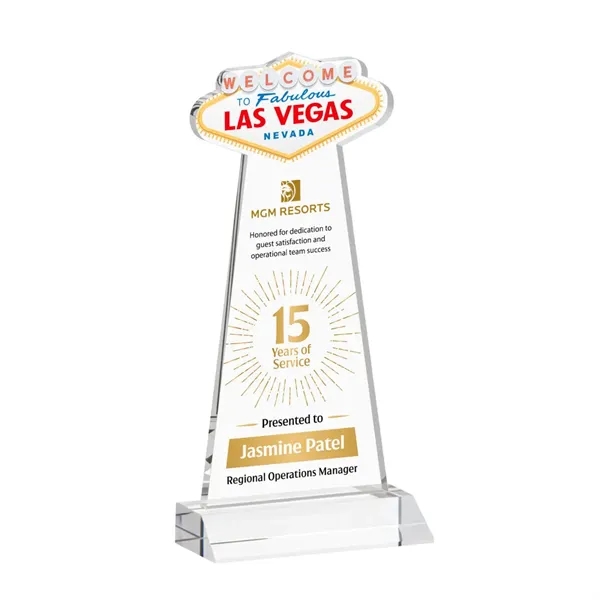The Las Vegas Award is crafted from premium starfire crystal, featuring... from ASI 84592 St Regis Group / St Regis