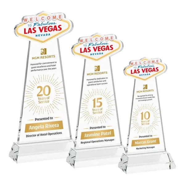The Las Vegas Award is crafted from premium starfire crystal, featuring... from ASI 84592 St Regis Group / St Regis