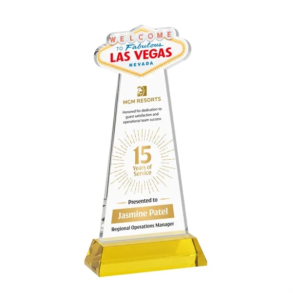 The Las Vegas Award is crafted from premium starfire crystal, featuring... from ASI 84592 St Regis Group / St Regis