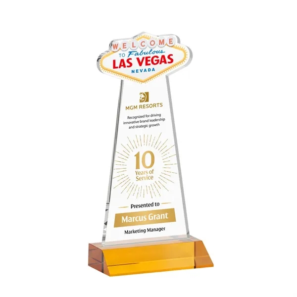 The Las Vegas Award is crafted from premium starfire crystal, featuring... from ASI 84592 St Regis Group / St Regis