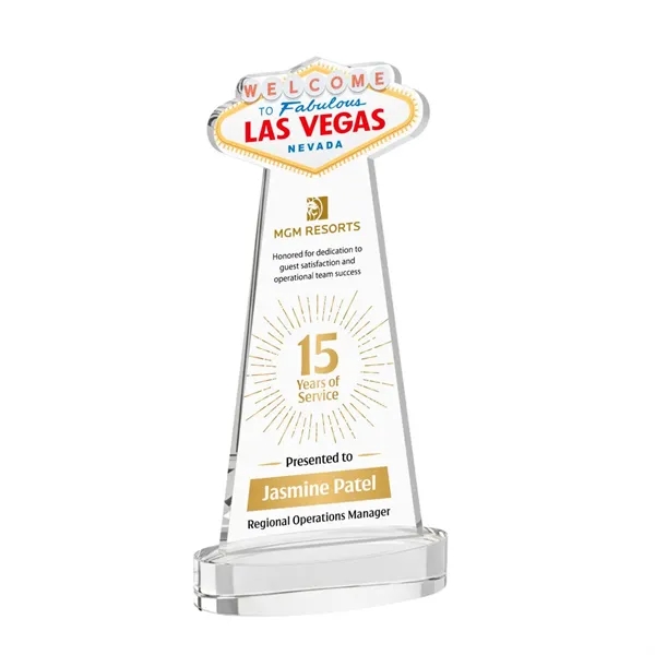 The Las Vegas Award is crafted from premium starfire crystal, featuring... from ASI 84592 St Regis Group / St Regis