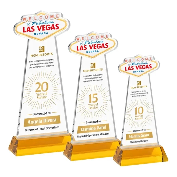 The Las Vegas Award is crafted from premium starfire crystal, featuring... from ASI 84592 St Regis Group / St Regis