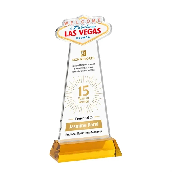 The Las Vegas Award is crafted from premium starfire crystal, featuring... from ASI 84592 St Regis Group / St Regis