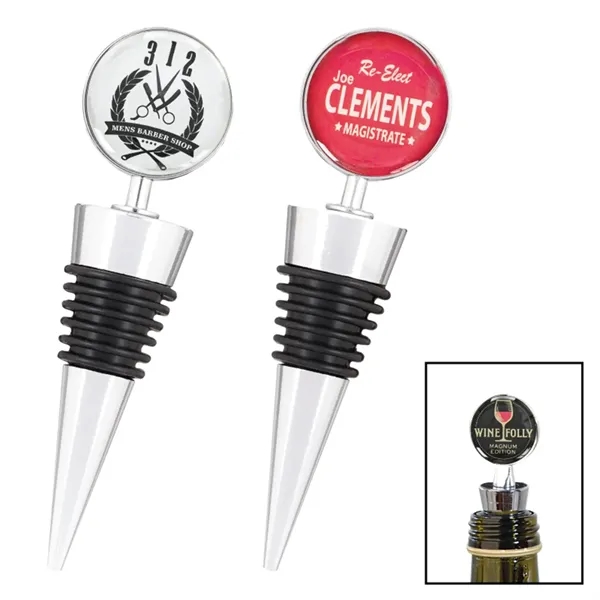 Zinc wine stopper bottle cap plus 4 color process epoxy dome... from ASI 37218 Athena Promo (tm)