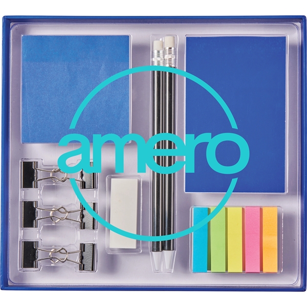 Desktop set with mechanical pencil, ballpoint pen, notepad and tape flags.... from ASI 66887 PCNA / Bullet