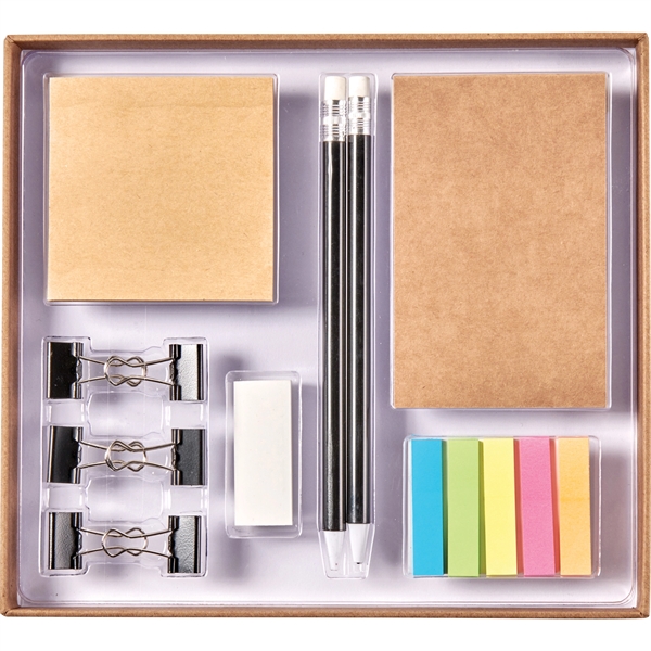 Desktop set with mechanical pencil, ballpoint pen, notepad and tape flags.... from ASI 66887 PCNA / Bullet