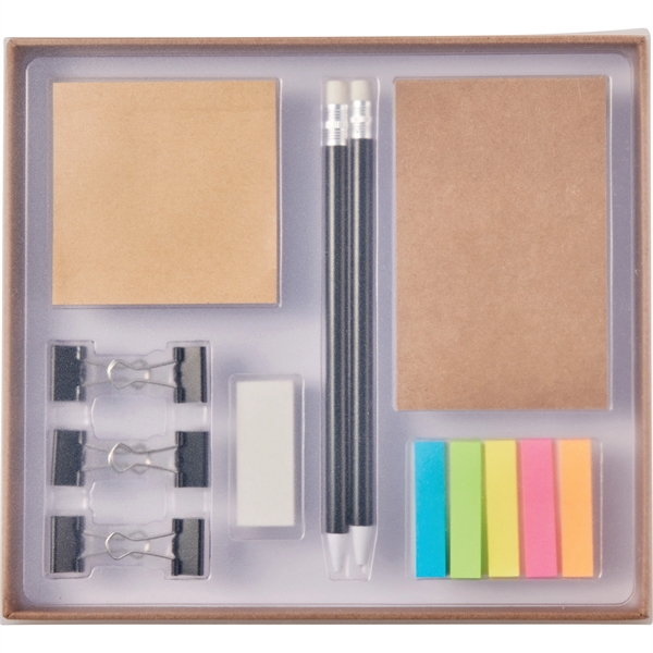 Desktop set with mechanical pencil, ballpoint pen, notepad and tape flags.... from ASI 66887 PCNA / Bullet