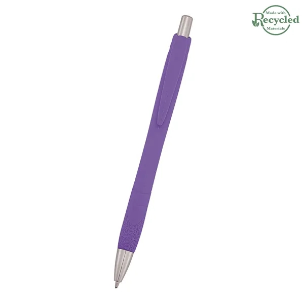 Plunger-action pen measuring 5 1/2" with a smooth rubber finish and... from ASI 61125 Hit Promotional Products / Hit®