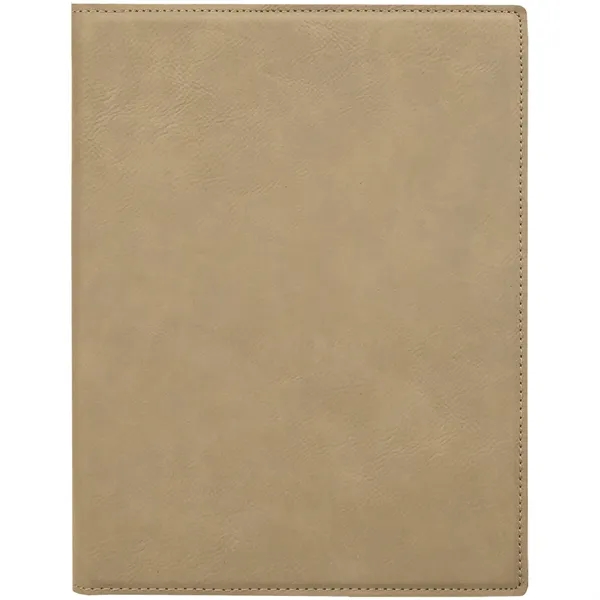 7" x 9" light brown PU leatherette portfolio with writing pad,... from ASI 74601 Calico