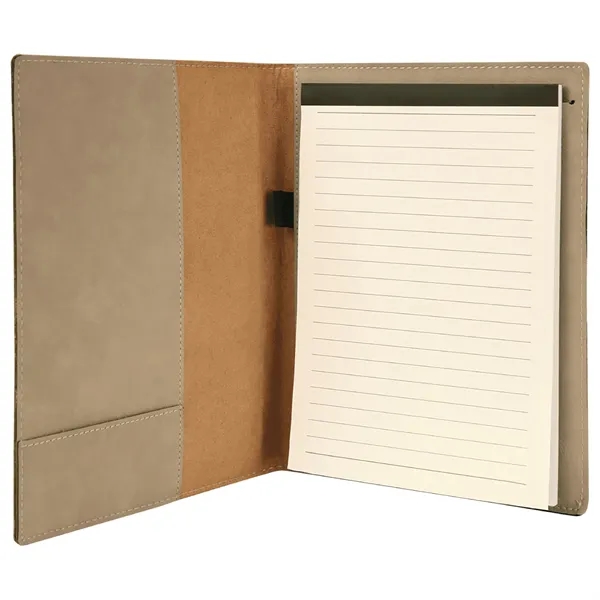 7" x 9" light brown PU leatherette portfolio with writing pad,... from ASI 74601 Calico