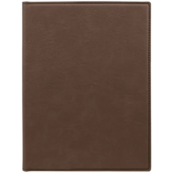 7" x 9" brown PU leatherette portfolio with writing pad, pen... from ASI 74601 Calico