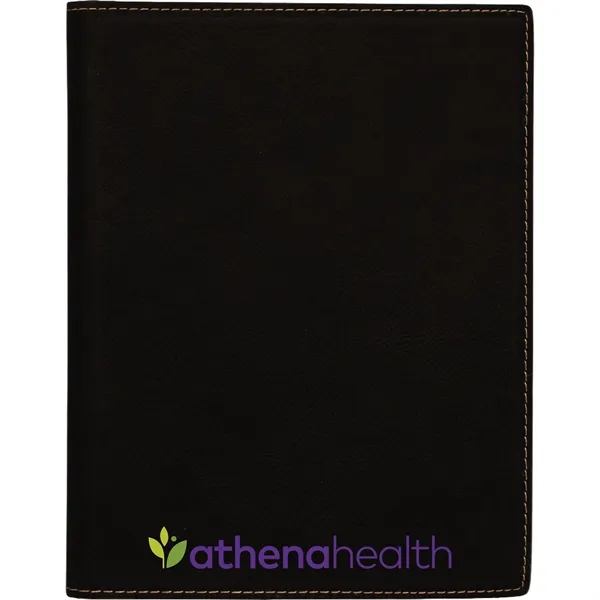 7" x 9" black and gold PU leatherette portfolio with 50-page... from ASI 74601 Calico
