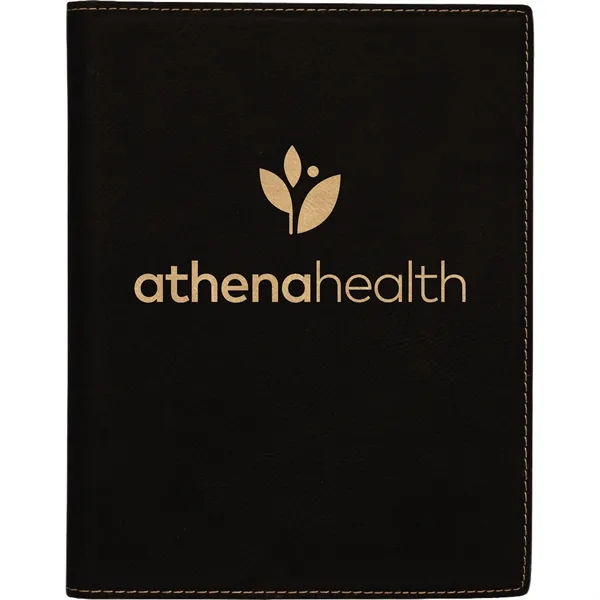 7" x 9" black and gold PU leatherette portfolio with 50-page... from ASI 74601 Calico