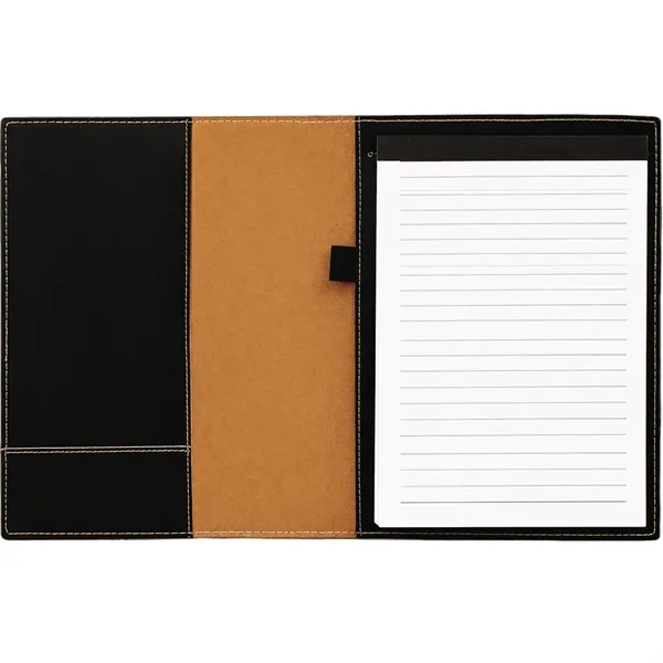 7" x 9" black and gold PU leatherette portfolio with 50-page... from ASI 74601 Calico